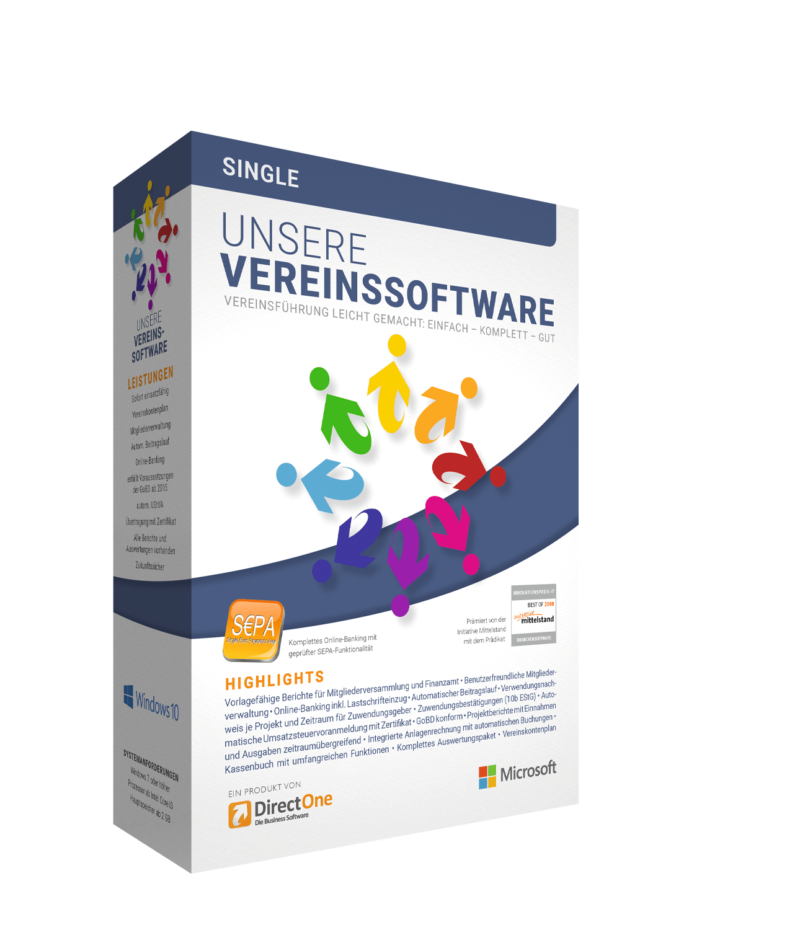 Unsere Vereinssoftware - Einzelplatz (Windows) bis 250 Mitglieder